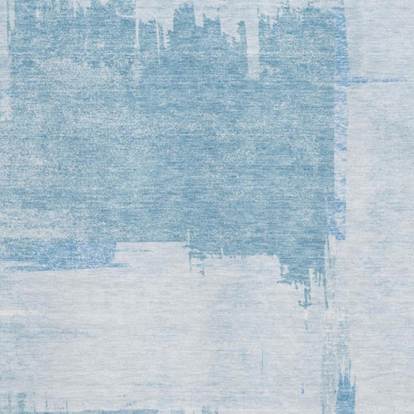 HomeRoots 5' X 8' Sky Blue & Ivory Abstract Area Rug - Washable, UV Protected, Durable & Stylish for Any Room 652703