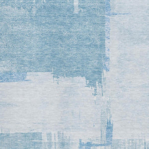HomeRoots 9' X 12' Sky Blue and Ivory Abstract Area Rug - Washable, UV Protected, Soft & Stylish for Any Room 652706