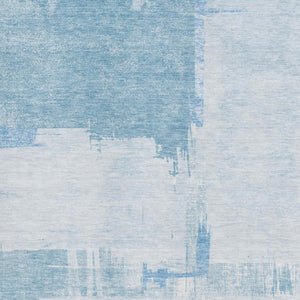 HomeRoots 10' Sky Blue & Ivory Abstract Area Rug - Washable, UV-Protected, Stain-Resistant for Family Spaces 652707