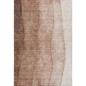 HomeRoots 5' X 8' Brown Ombre Washable Area Rug with UV Protection - Durable, Stain Resistant, Modern Design! 652709