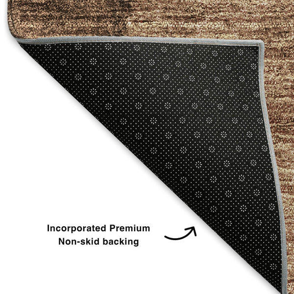 HomeRoots 8' X 10' Brown And Beige Ombre Washable Area Rug – Durable, Stain-Resistant, UV Protected Comfort Piece 652711
