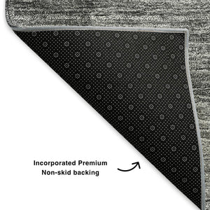 HomeRoots 9' X 12' Gray And Ivory Ombre Area Rug – Durable, Stain Resistant, UV Protected for High-Traffic Homes 652724
