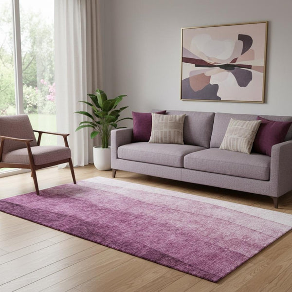 HomeRoots 5' X 8' Merlot to Ivory Ombre Washable Area Rug - Stylish, Durable, UV-Protected for Busy Homes 652727