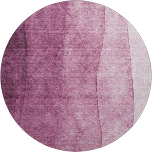HomeRoots 8' Merlot Ombre Round Rug - Stylish, Washable, UV-Protected for High-Traffic Areas & Family Rooms 652728