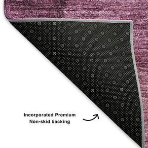 HomeRoots 8' Merlot Ombre Round Rug - Stylish, Washable, UV-Protected for High-Traffic Areas & Family Rooms 652728