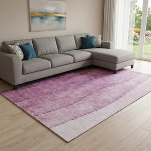 HomeRoots 8' X 10' Merlot Ombre Area Rug - Stylish, Washable, Stain-Resistant with UV Protection for Homes 652729
