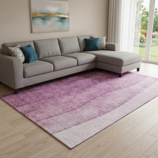 HomeRoots 8' X 10' Merlot Ombre Area Rug - Stylish, Washable, Stain-Resistant with UV Protection for Homes 652729