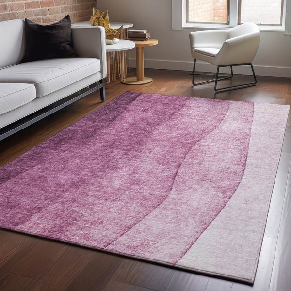 HomeRoots 9' X 12' Merlot Ombre Area Rug – Stylish, Washable, UV-Protected Design for Modern Living Spaces 652730