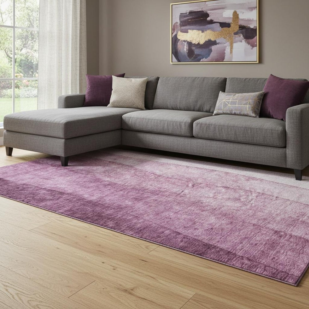 HomeRoots 9' X 12' Merlot Ombre Area Rug – Stylish, Washable, UV-Protected Design for Modern Living Spaces 652730