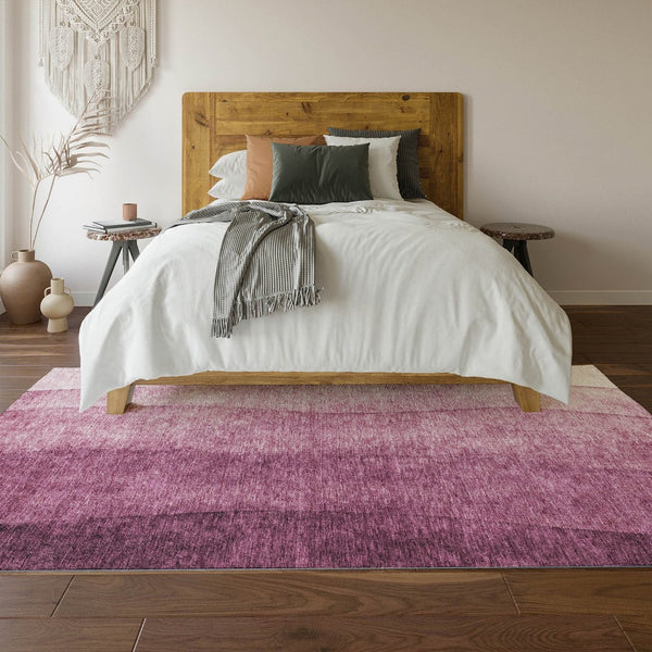 HomeRoots 10' X 14' Merlot Ombre Area Rug - Washable, UV-Protected, Durable, and Stylish for Modern Spaces 652731