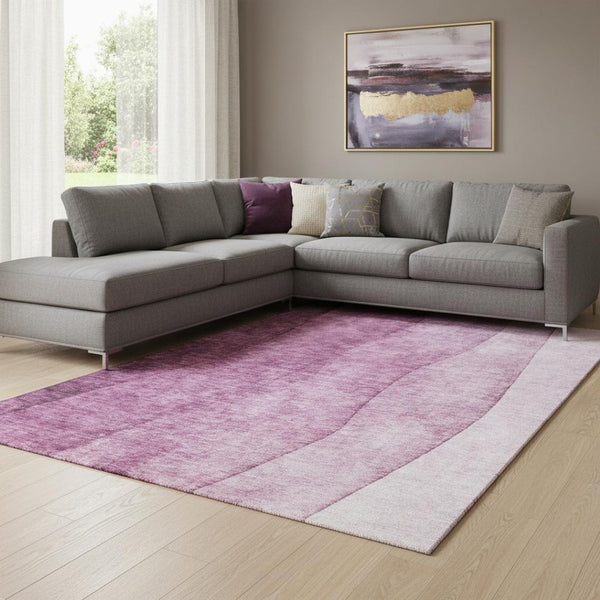 HomeRoots 10' X 14' Merlot Ombre Area Rug - Washable, UV-Protected, Durable, and Stylish for Modern Spaces 652731