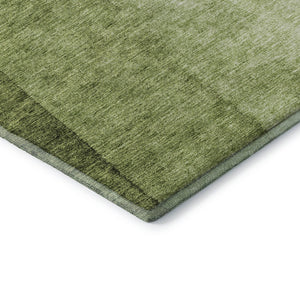 HomeRoots 8' Olive Green to Ivory Ombre Round Rug - Soft, Durable, UV-Protected for High-Traffic Spaces 652734