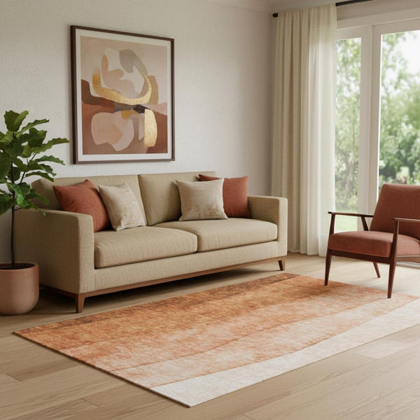 HomeRoots 5' X 8' Chili Red Ombre Area Rug - Stylish, Washable, UV-Protected for Busy Homes & Sunlit Spaces 652739