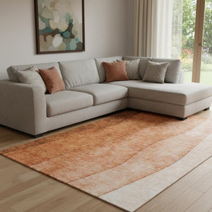 HomeRoots 9' X 12' Chili Red Ombre Area Rug - Stylish, Durable, UV-Protected for Modern Homes & Families 652742