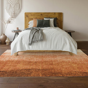 HomeRoots 10' Chili Red to Ivory Ombre Washable Area Rug - UV Protected, Stain-Resistant, Family-Friendly Design 652743