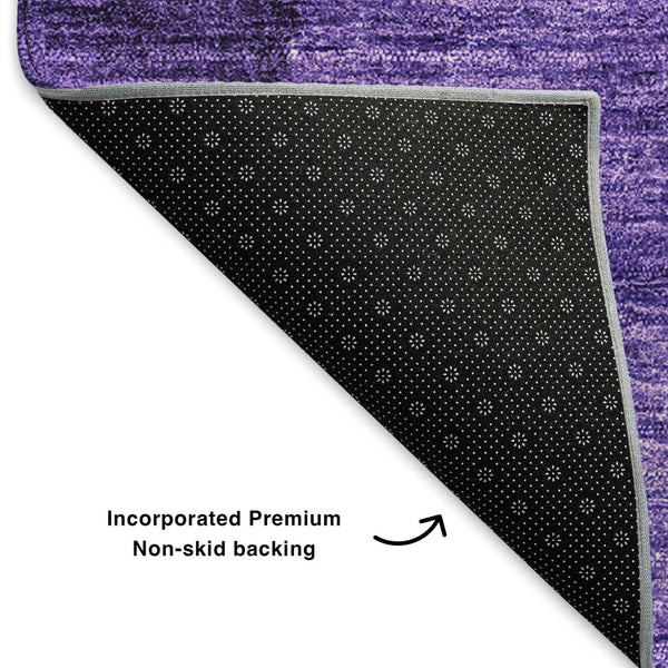 HomeRoots 8' Purple Ombre Round Rug – Stylish, Washable, UV-Protected, Perfect for Living Rooms & Play Areas 652746