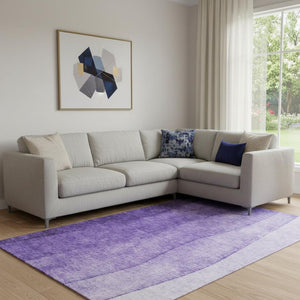 HomeRoots 10' Purple and Ivory Ombre Area Rug - Washable, UV Protected, Durable for Busy Homes & Stylish Spaces 652749