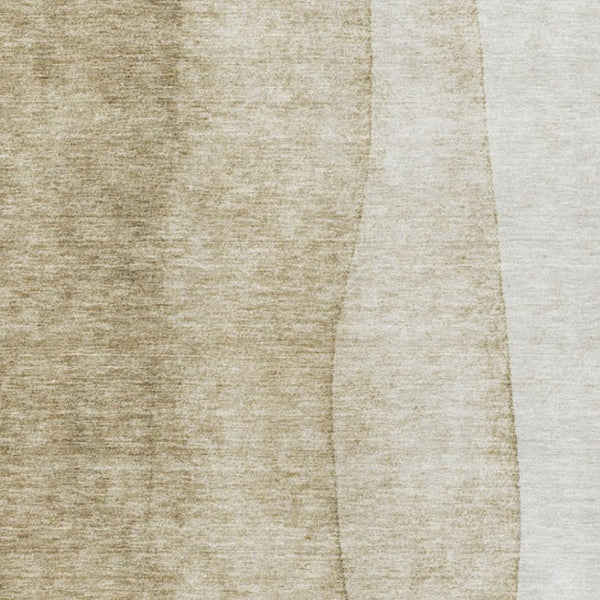 HomeRoots 5' X 8' Ombre Taupe-Beige Area Rug - Washable, UV Resistant, Stain-Repellent for Modern Homes 652757