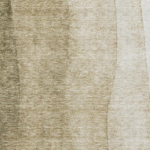 HomeRoots 8' X 10' Taupe and Beige Ombre Washable Area Rug – Durable, Stain-Resistant, UV Protected Style! 652759