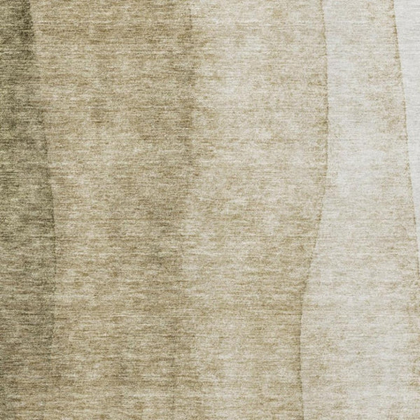 HomeRoots 8' X 10' Taupe and Beige Ombre Washable Area Rug – Durable, Stain-Resistant, UV Protected Style! 652759