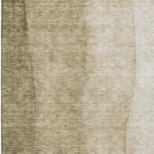 HomeRoots 8' X 10' Taupe and Beige Ombre Washable Area Rug – Durable, Stain-Resistant, UV Protected Style! 652759