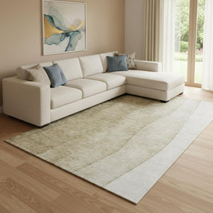 HomeRoots 8' X 10' Taupe and Beige Ombre Washable Area Rug – Durable, Stain-Resistant, UV Protected Style! 652759