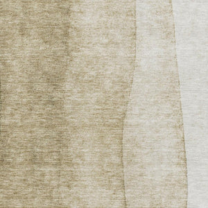 HomeRoots 9' X 12' Taupe Beige Ombre Area Rug – Soft, Stain-Resistant, UV-Protected for Modern Homes 652760