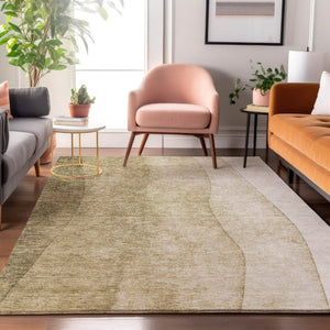 HomeRoots 9' X 12' Taupe Beige Ombre Area Rug – Soft, Stain-Resistant, UV-Protected for Modern Homes 652760