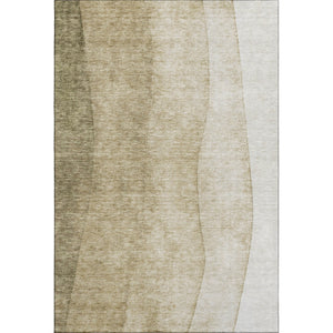 HomeRoots 9' X 12' Taupe Beige Ombre Area Rug – Soft, Stain-Resistant, UV-Protected for Modern Homes 652760