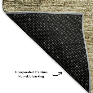 HomeRoots 9' X 12' Taupe Beige Ombre Area Rug – Soft, Stain-Resistant, UV-Protected for Modern Homes 652760