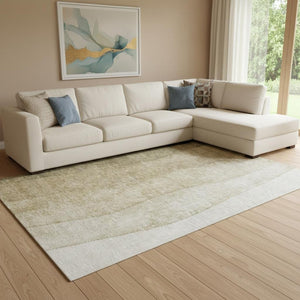 HomeRoots 10' X 14' Taupe Beige Ombre Washable Area Rug with UV Protection - Stylish, Durable & Easy Care! 652761
