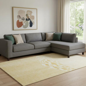 HomeRoots 8' X 10' Nautical Gold and Ivory Washable Area Rug with UV Protection - Stylish, Durable, and Soft! 652777