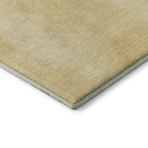 HomeRoots 9' X 12' Gold & Ivory Nautical Area Rug - Stain-Resistant, UV Protected, Washable & Durable Design 652778