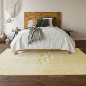 HomeRoots 9' X 12' Gold & Ivory Nautical Area Rug - Stain-Resistant, UV Protected, Washable & Durable Design 652778