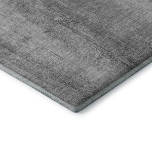 HomeRoots 8' Gray And Ivory Nautical Round Rug – UV Protected, Washable, Durable for High-Traffic Areas 652782