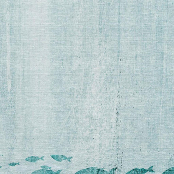 HomeRoots 5' X 8' Teal And Ivory Nautical Area Rug - Durable, Stain-Resistant, UV Protected for Coastal Charm 652787