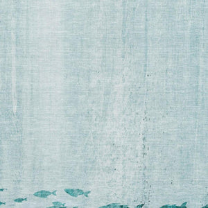 HomeRoots 9' X 12' Teal and Ivory Nautical Area Rug - Durable, Washable, UV-Protected for Coastal Charm 652790