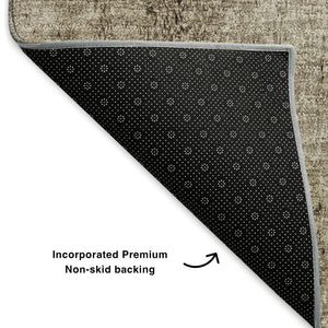 HomeRoots 5' X 8' Coastal-Inspired Taupe and Ivory Area Rug – Washable, UV-Protected, Kid & Pet-Friendly! 652793