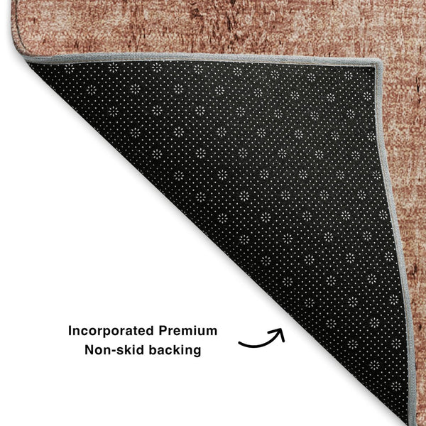 HomeRoots 5' X 8' Nautical Terra Cotta & Ivory Washable Area Rug with UV Protection for Stylish Homes 652799