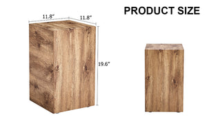 English Elm Elevate Modern Wood-Textured MDF Side Table, 11.8"x11.8"x19.6", No-Assembly, Versatile Accent Table W1151P242266