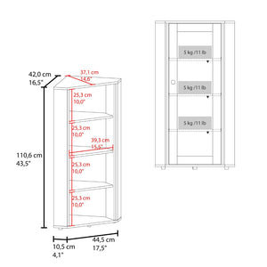 English Elm Genova Glass Door Display Cabinet Slim Modern Showcase for Collectibles and Decor B200P484463