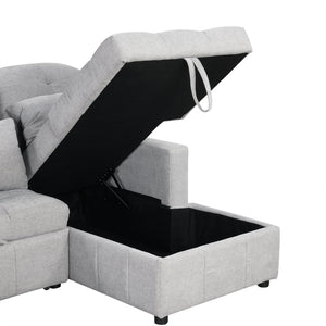 English Elm 101.2" Modular Chenille Sectional Sofa with Tufted Cushions and Deep Seating for Living Room N719S001750E