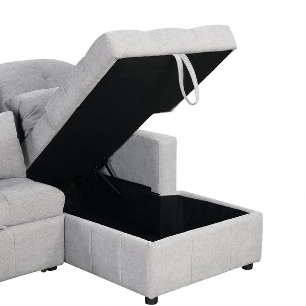 English Elm 101.2" Modular Chenille Sectional Sofa with Tufted Cushions and Deep Seating for Living Room N719S001750E