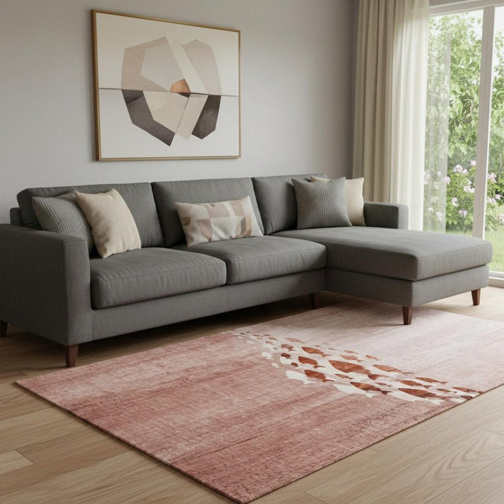 HomeRoots 8' X 10' Nautical Terra Cotta Area Rug - Washable, UV-Protected, Stain-Resistant for Busy Homes 652801