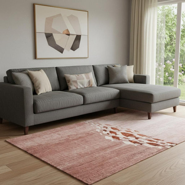 HomeRoots 8' X 10' Nautical Terra Cotta Area Rug - Washable, UV-Protected, Stain-Resistant for Busy Homes 652801