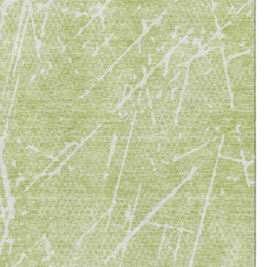 HomeRoots 5' X 8' Artichoke Green Abstract Washable Area Rug - Durable, UV-Protected, Modern Design for Any Room 652805