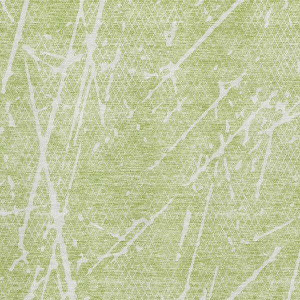 HomeRoots 9' X 12' Artichoke Green Abstract Area Rug - Washable, UV Protected, Stylish, and Stain Resistant! 652808