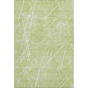 HomeRoots 10' X 14' Artichoke Green Abstract Area Rug – Washable, UV Protected & Stain Resistant for Homes 652809