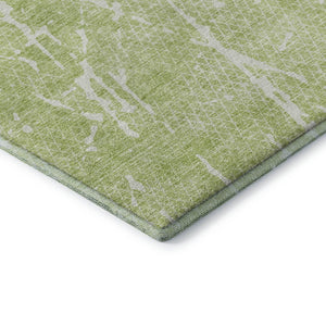 HomeRoots 10' X 14' Artichoke Green Abstract Area Rug – Washable, UV Protected & Stain Resistant for Homes 652809
