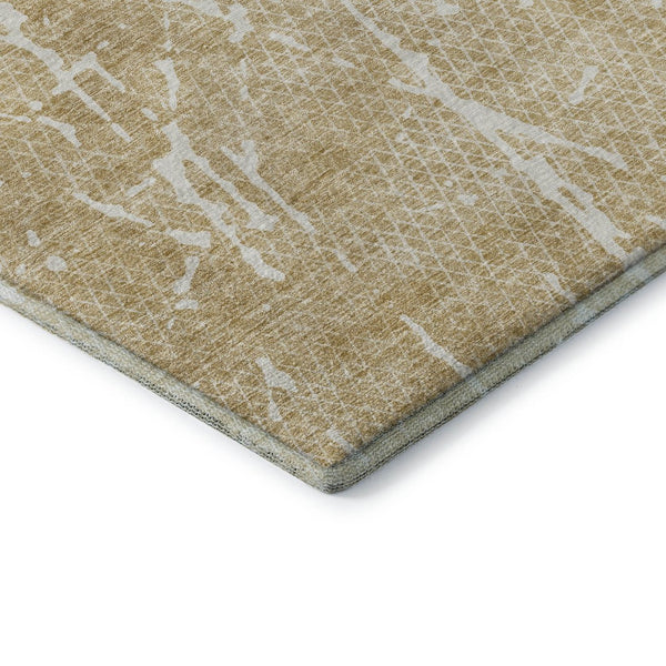 HomeRoots 8' X 10' Beige and Ivory Abstract Area Rug - Washable, UV-Protected, Modern Design for Busy Homes 652813